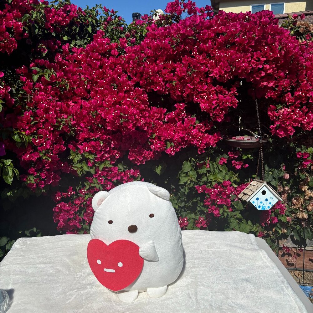 Adorable White Bear With Heart Plush